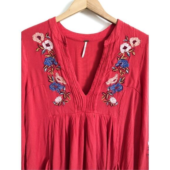 Free people Mia embroidered long sleeve mini dress size small - Picture 3 of 11